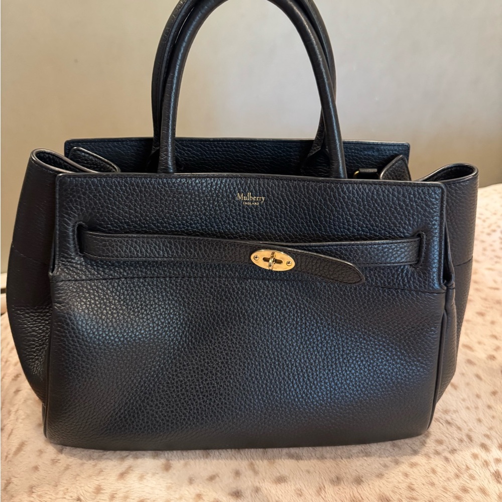 Mulberry Black Satchel with Gold Hardware